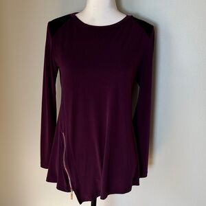 Ivanka Trump Deep Purple Long Sleeve Blouse